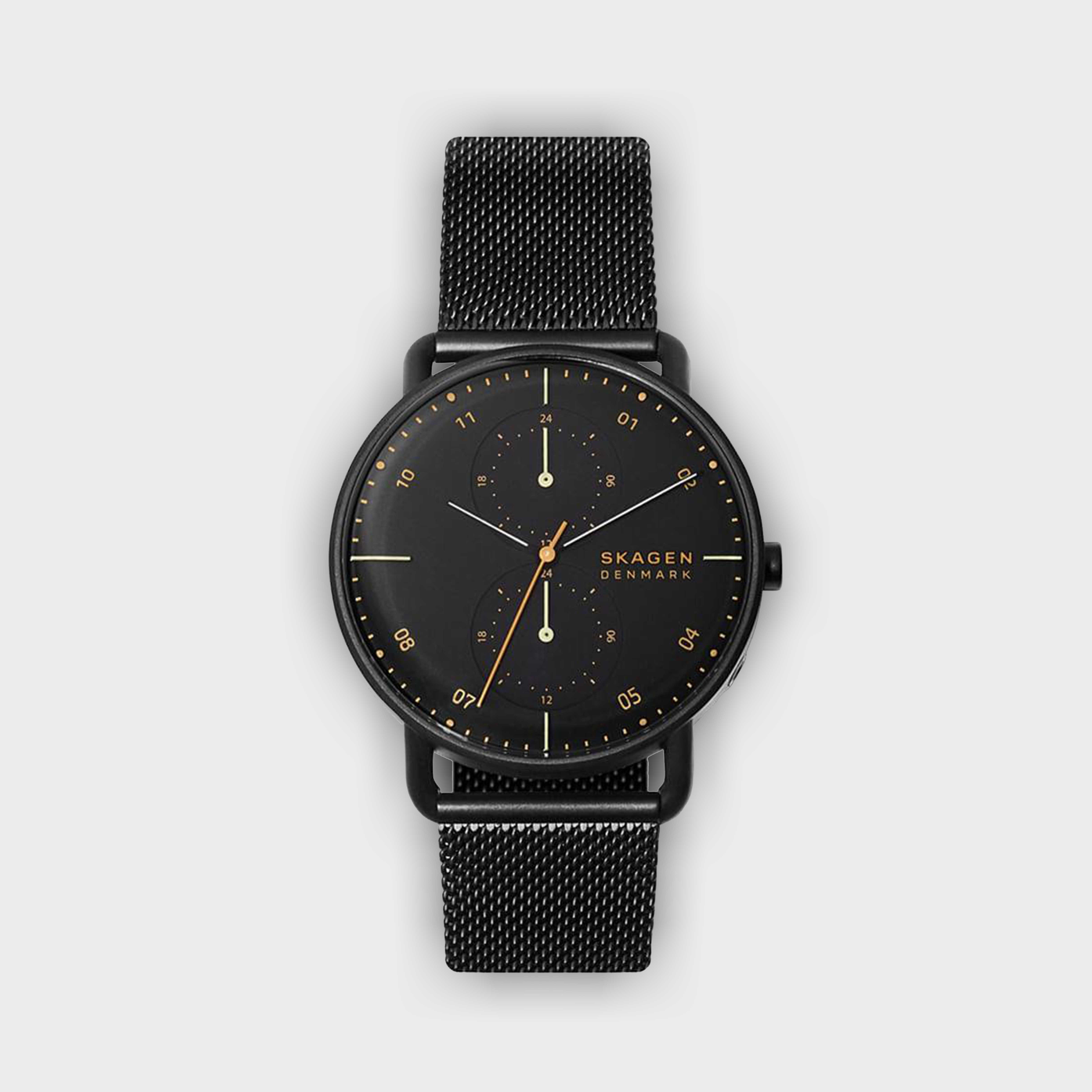 RELÓGIO SKAGEN PRETO MALHA DE AÇO